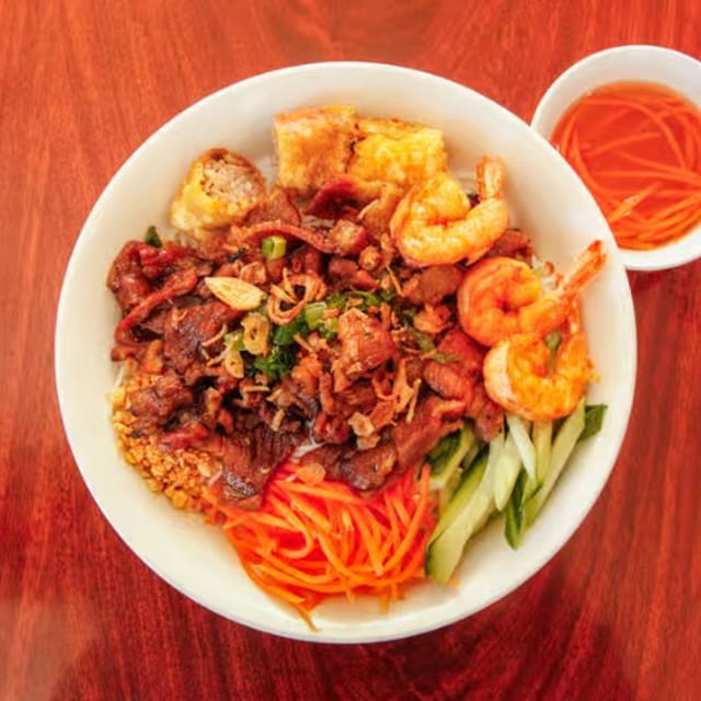 Grilled Shrimp, Pork, Egg Roll.